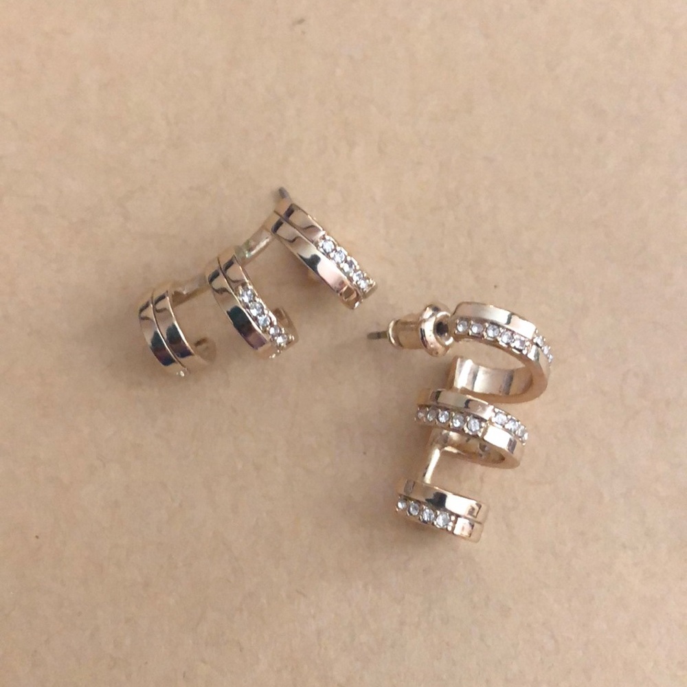 Stella & Dot Pave Trio Earrings